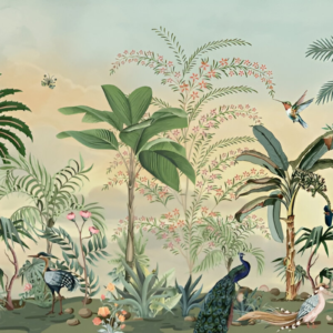 Traditional-mughal-garden-illustration-botanic-landscape-peacock