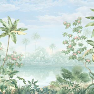 Tropical theme plum trees background