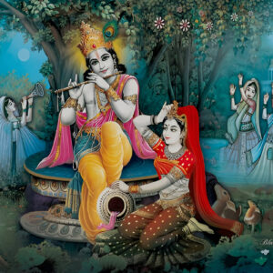Illustrationhindu-lord-radha-kishana-texture-wallpaper-