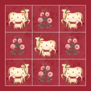 Illustration-indain-traditional-pichwai-art-cow-illustration-