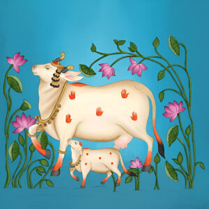 Illustration/indian-traditional-pichwai-cow-calf-illustration-