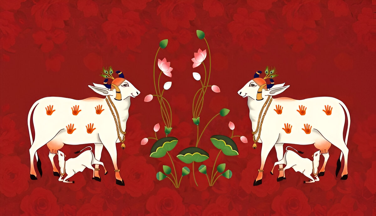 image-illustrationindian-traditional-pichwai-art-cow-painting-