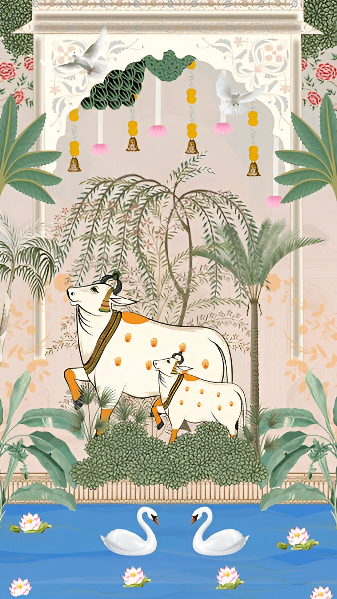 indian-cow-pattern-art-background-illustration-