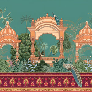 Indian-mughal-garden-arch-peacock-plants-