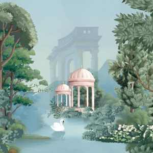 Mughal-garden-dome-illustration-wallpaper-botanical-