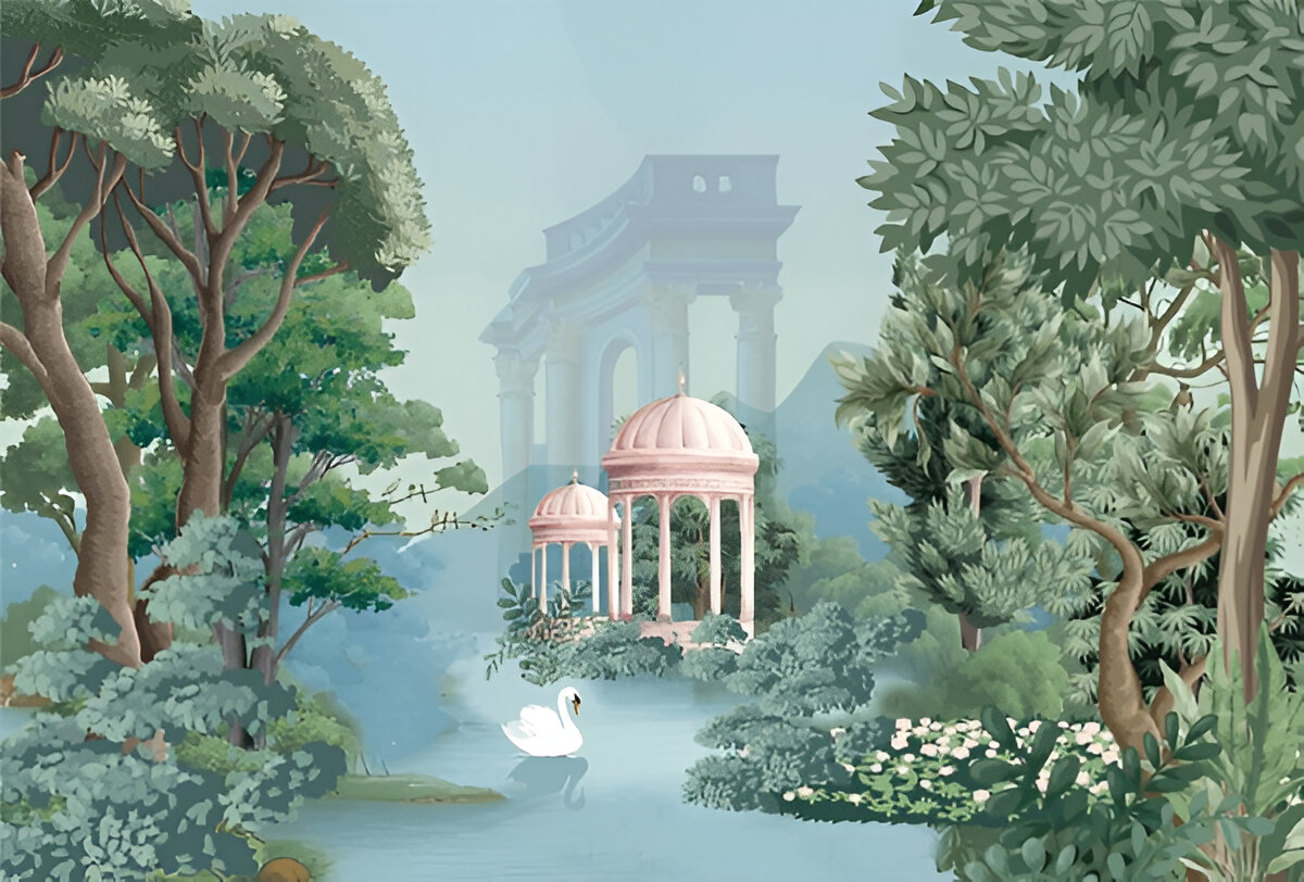 mughal-garden-dome-illustration-wallpaper-botanical-