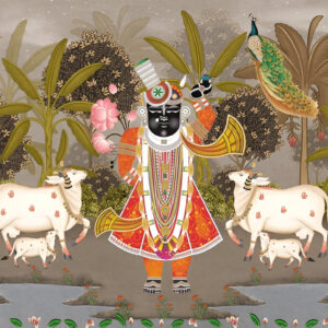 Pichwai-cow-wallpaper-mural-lord-srinath-ji-