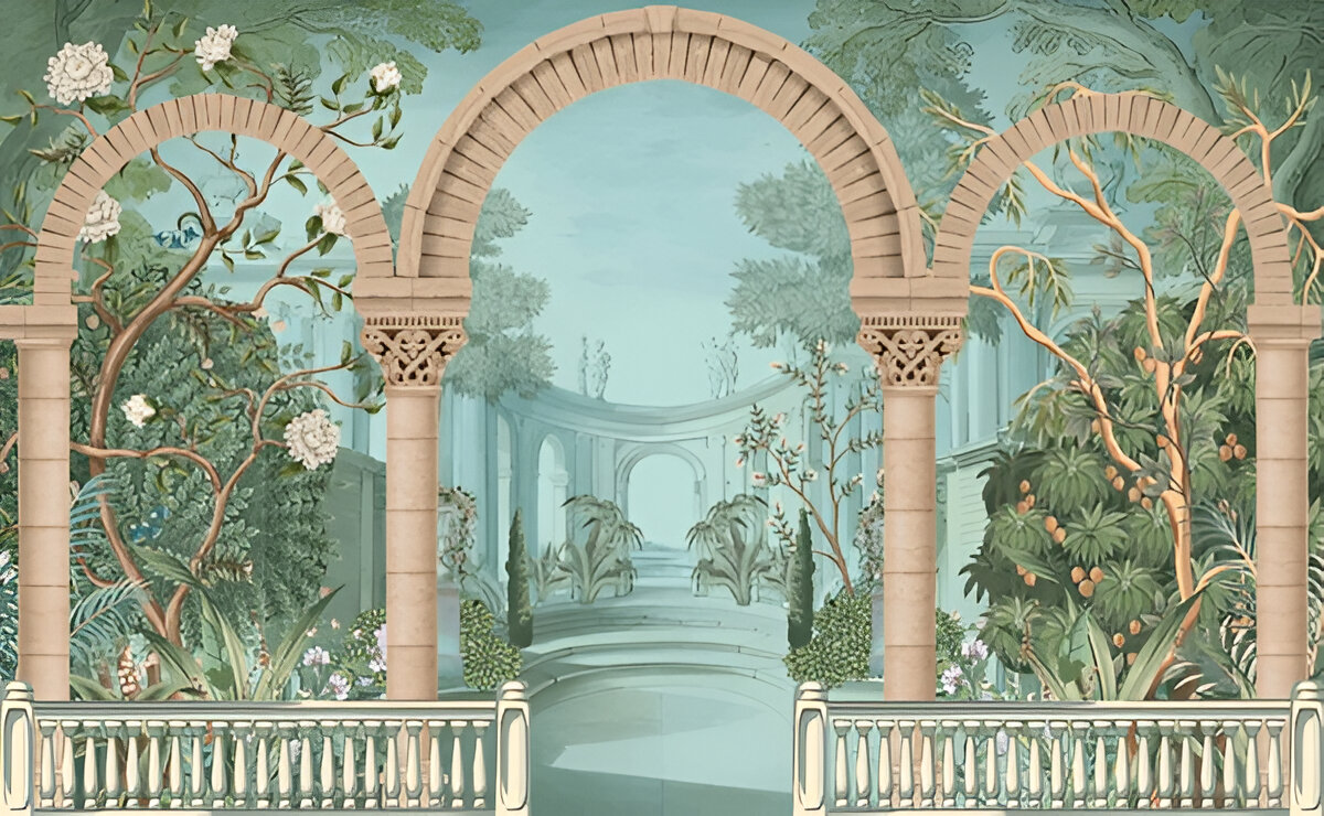 roman-ancient-architecture-bird-botanical-peacock-