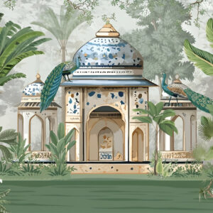 Traditional-mughal-garden-illustration-mughla-palace-Taj Mahal