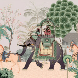 Traditional-mughal-garden-illustration-wedding-background-