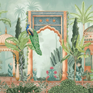 Traditional-mughal-garden-peacock-tree-palace-
