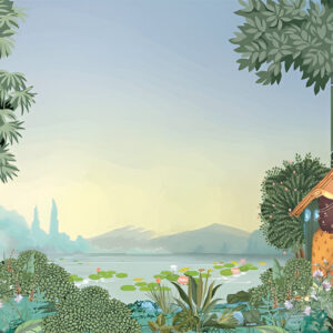 Traditional-mughal-queen-garden-lake-view-