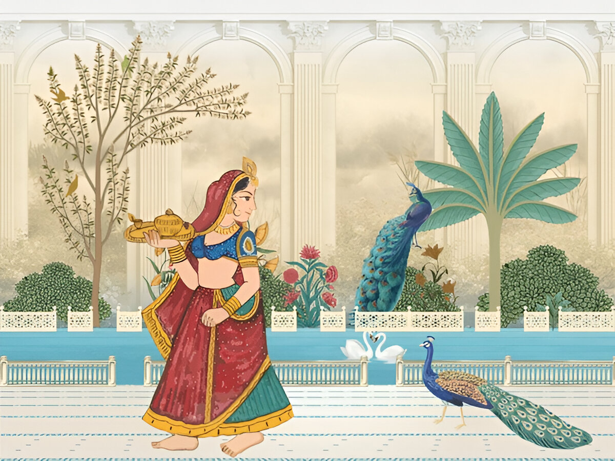 traditional-mughal-queen-palace-arch-garden-peacock-214360