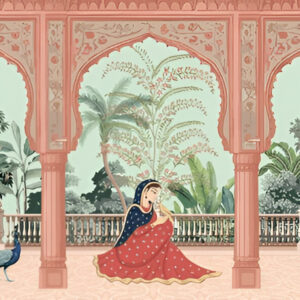 Traditional-mughal-queen-sitting-garden-arch-