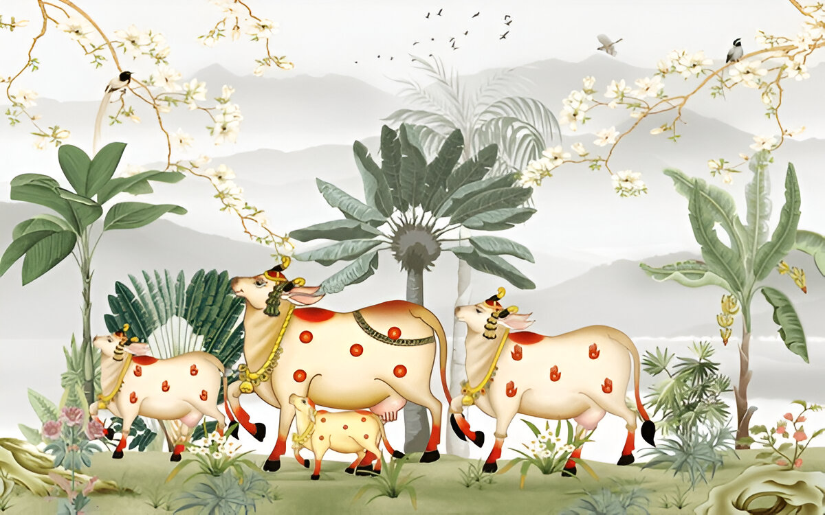 traditional-pichwai-art-painting-lotus-cow-background-indian-