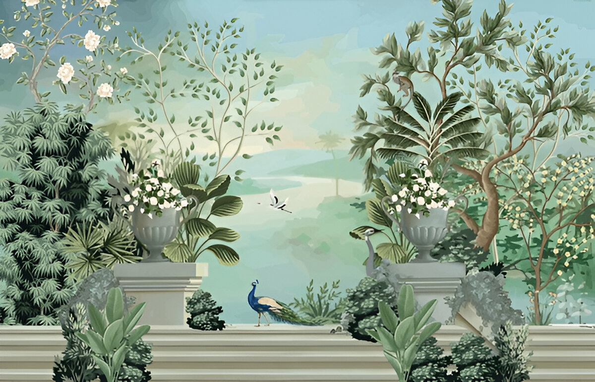 vintage-classical-greek-garden-peacock-temple-