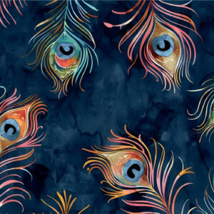 Watercolor-dark-pattern-peacock-feathers-