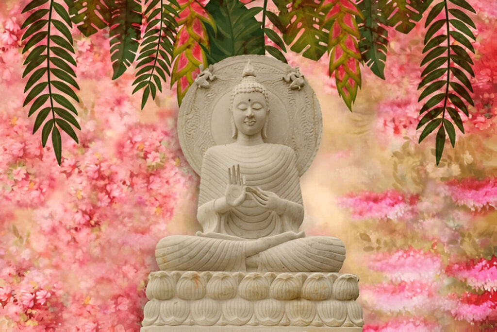 photobuddha-giving-blessing-wallpaper-floral-background-